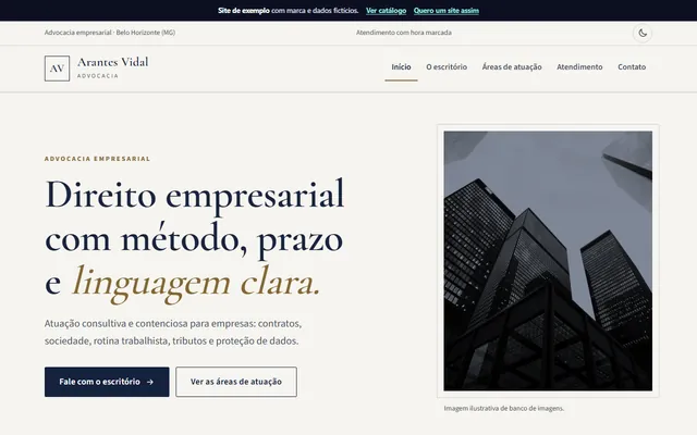 Ver o exemplo de Advocacia Empresarial
