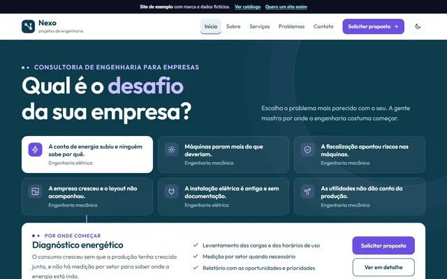 Ver o exemplo de Consultoria de Engenharia