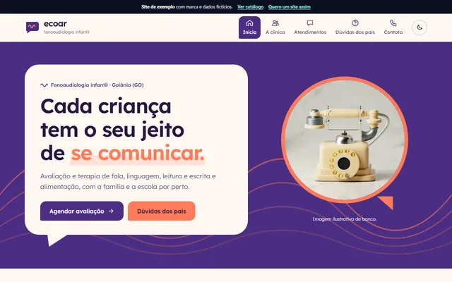 Ver o exemplo de Fonoaudiologia Infantil
