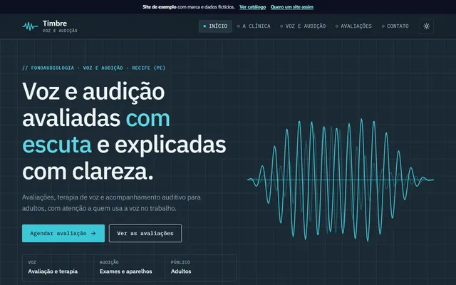 Ver o exemplo de Clínica de Voz e Audiologia